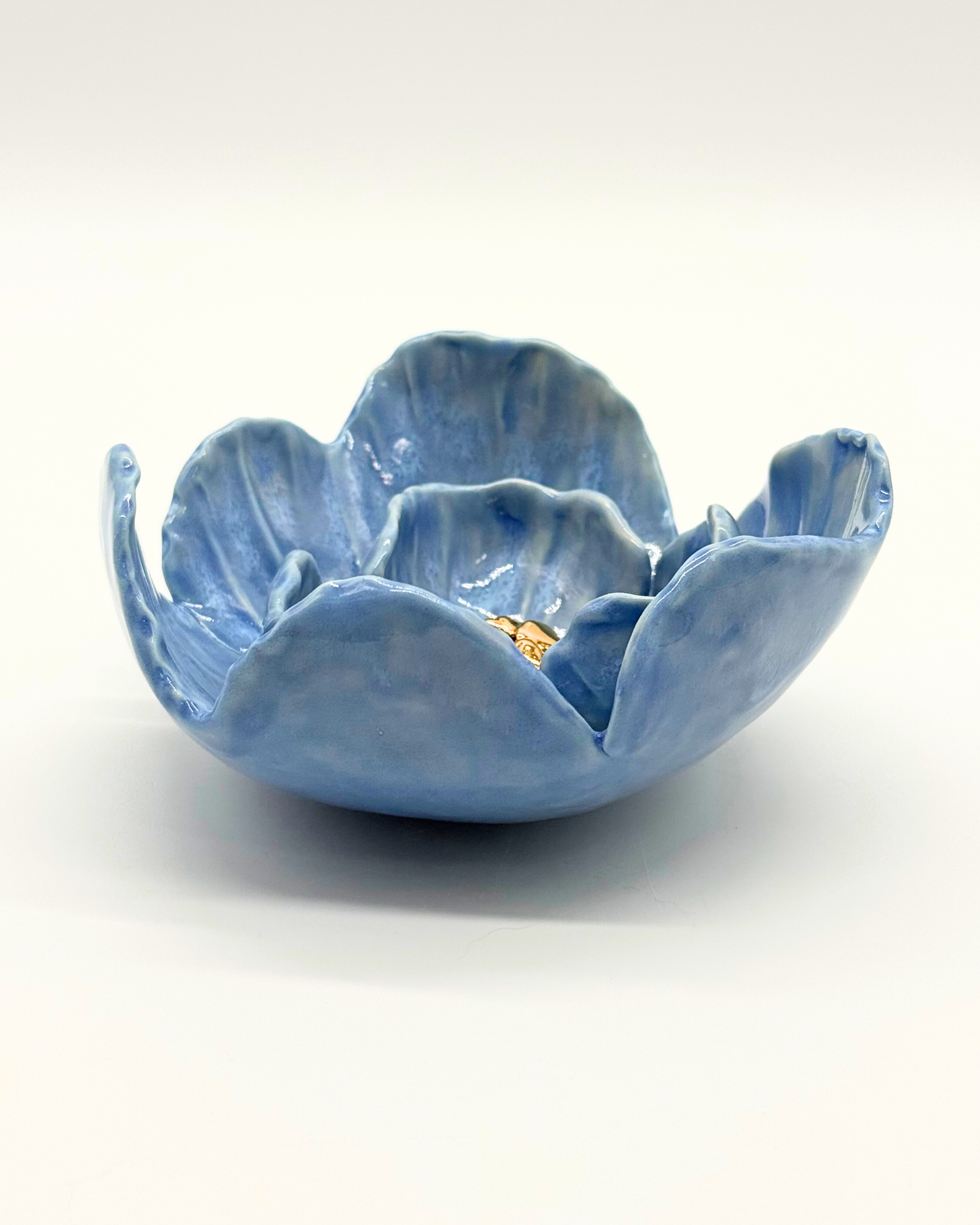 Grand Gilded Ceramic Flower | Wall or Tabletop Display