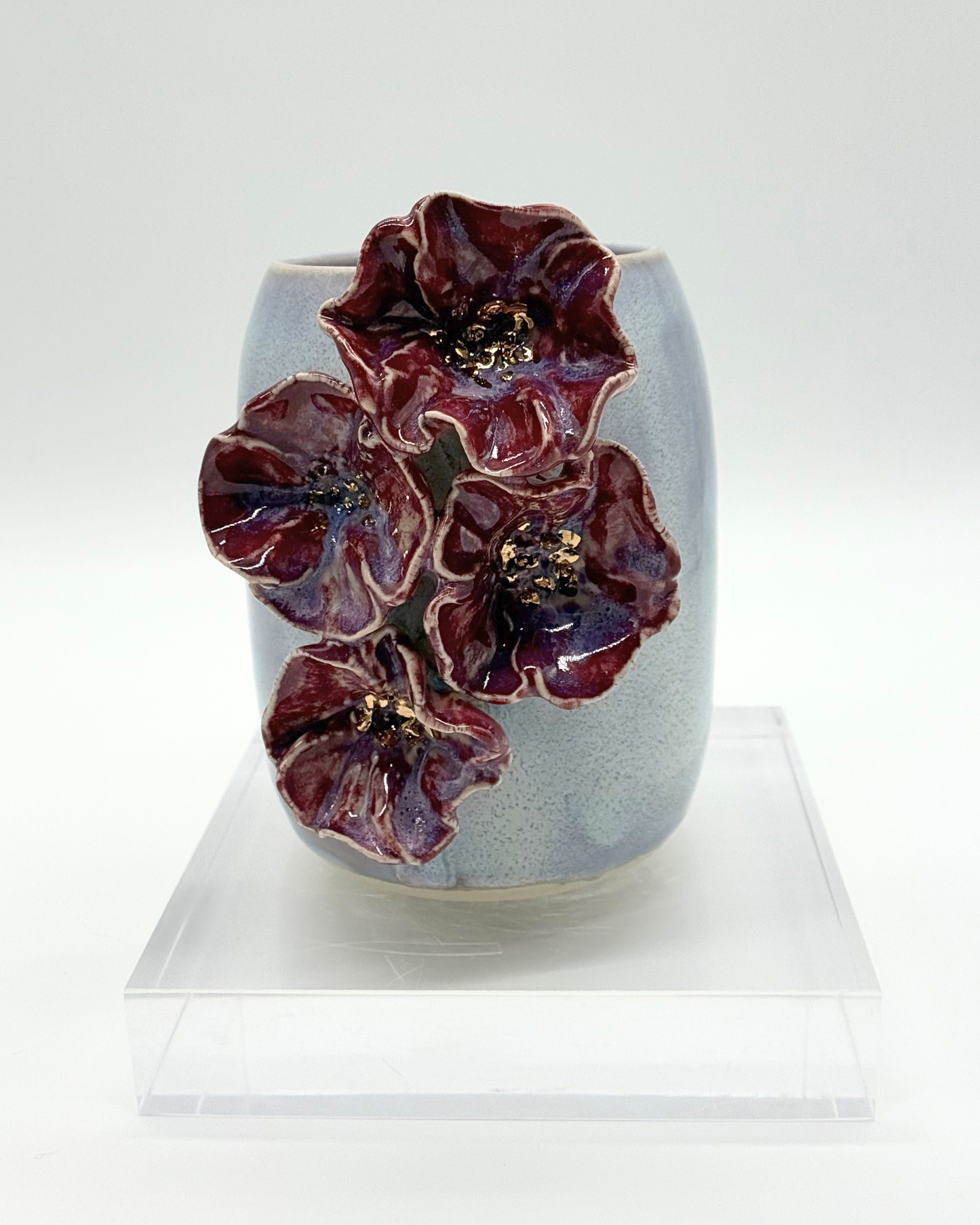 Gilded Bloom Vase | Burgundy