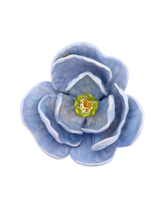 Grand Gilded Ceramic Flower | Wall or Tabletop Display