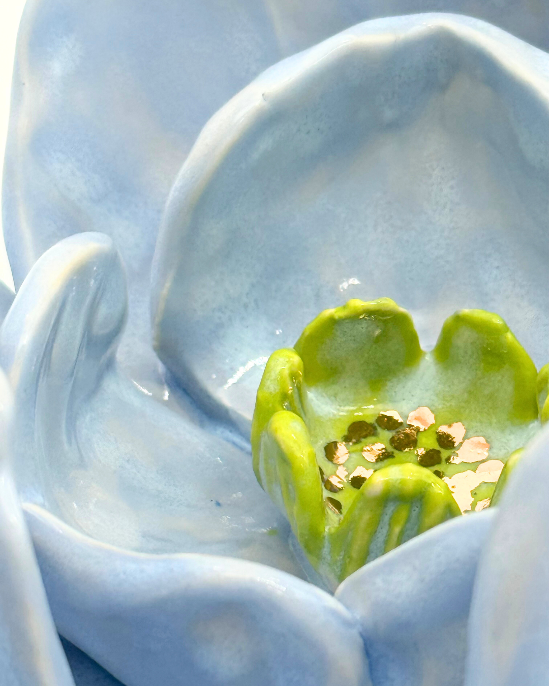 Grand Gilded Ceramic Flower | Wall or Tabletop Display