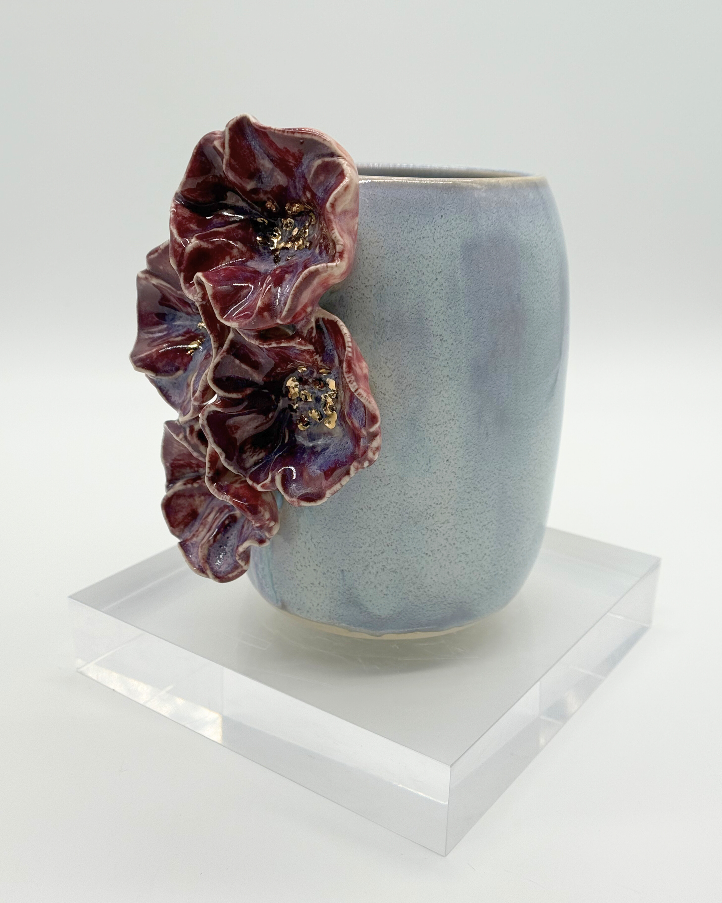 Gilded Bloom Vase | Burgundy