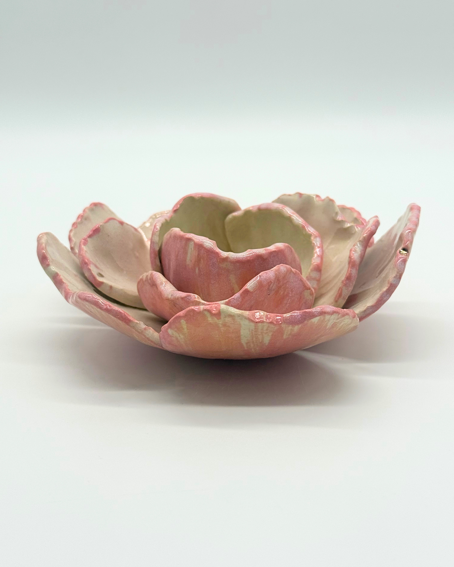 Grand Gilded Ceramic Flower | Wall or Tabletop Display