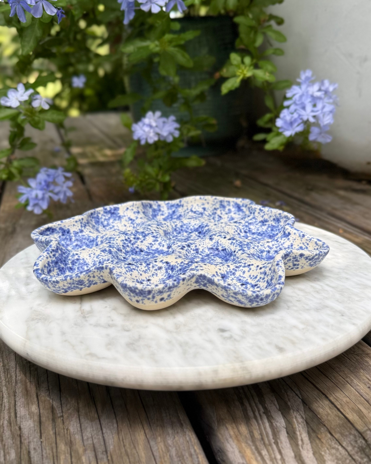 Blue Speckle Deviled Egg Plate