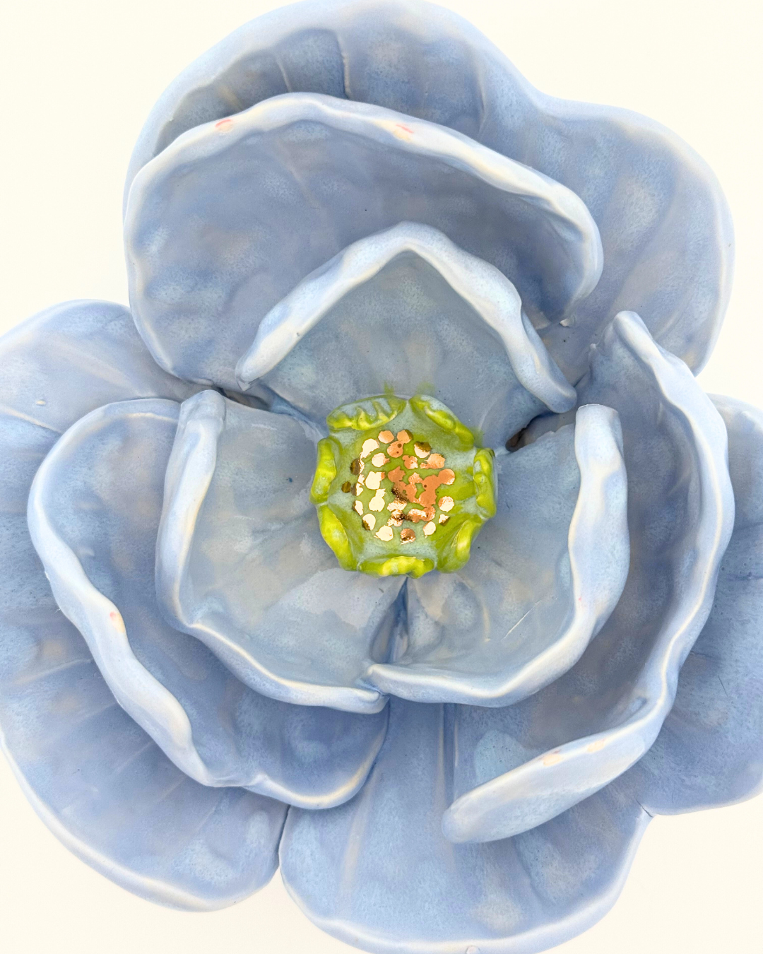 Grand Gilded Ceramic Flower | Wall or Tabletop Display