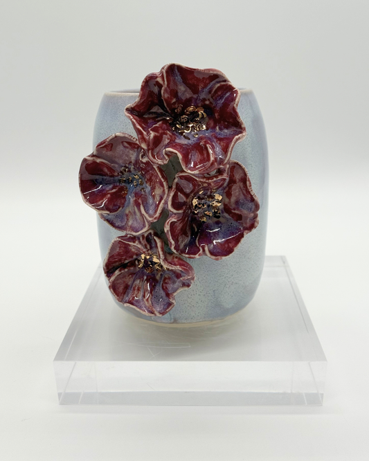 Gilded Bloom Vase | Burgundy