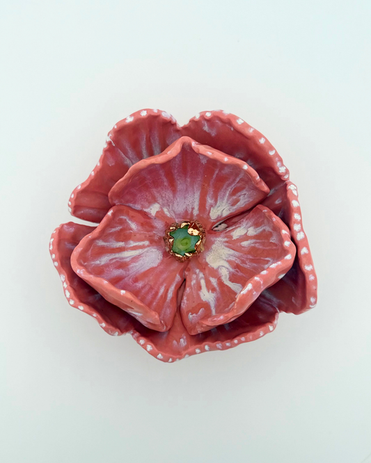Grand Gilded Ceramic Flower | Wall or Tabletop Display