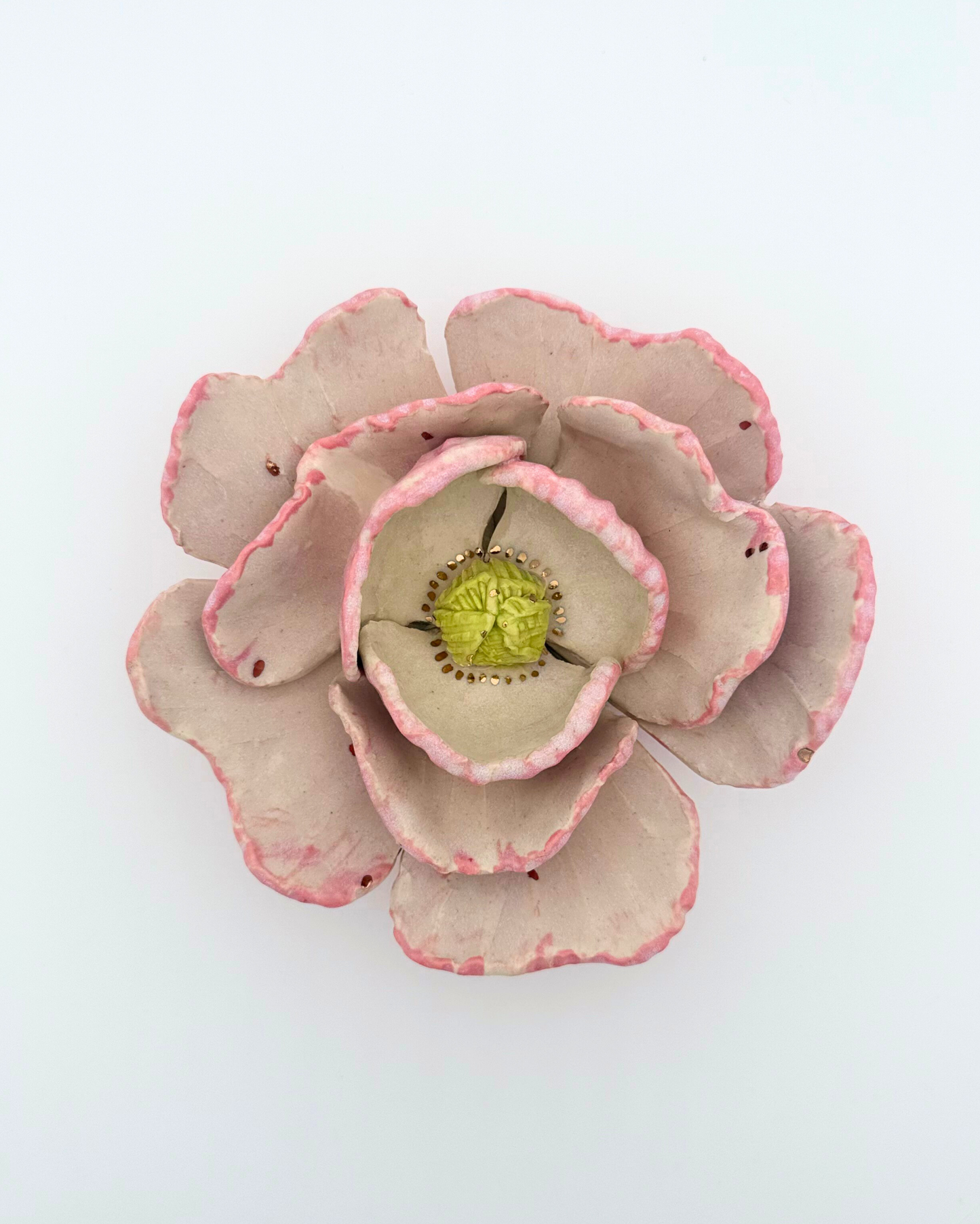Grand Gilded Ceramic Flower | Wall or Tabletop Display