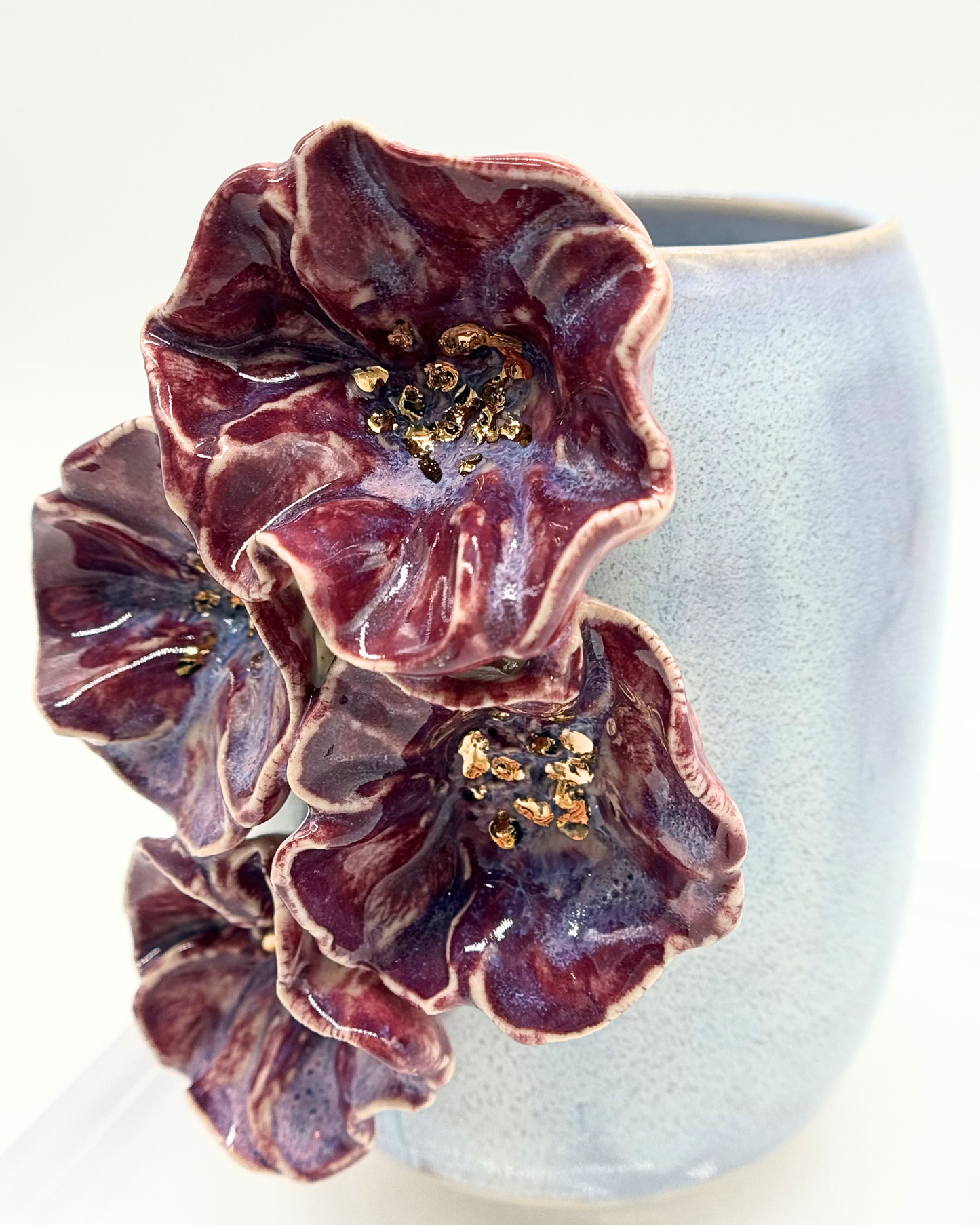 Gilded Bloom Vase | Burgundy
