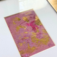 Detail of Rosy Outlook No. 02 — gold leaf, magenta and blush on textured handmade paper