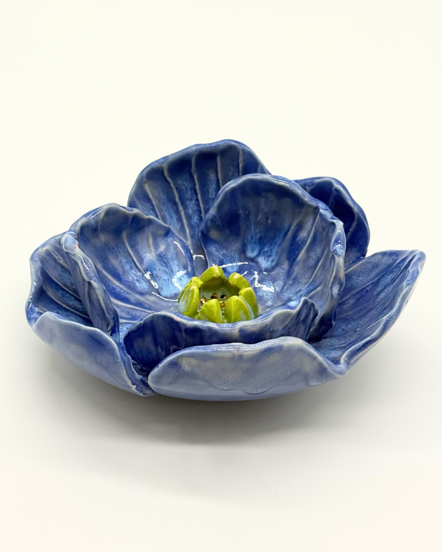 Grand Gilded Ceramic Flower | Wall or Tabletop Display