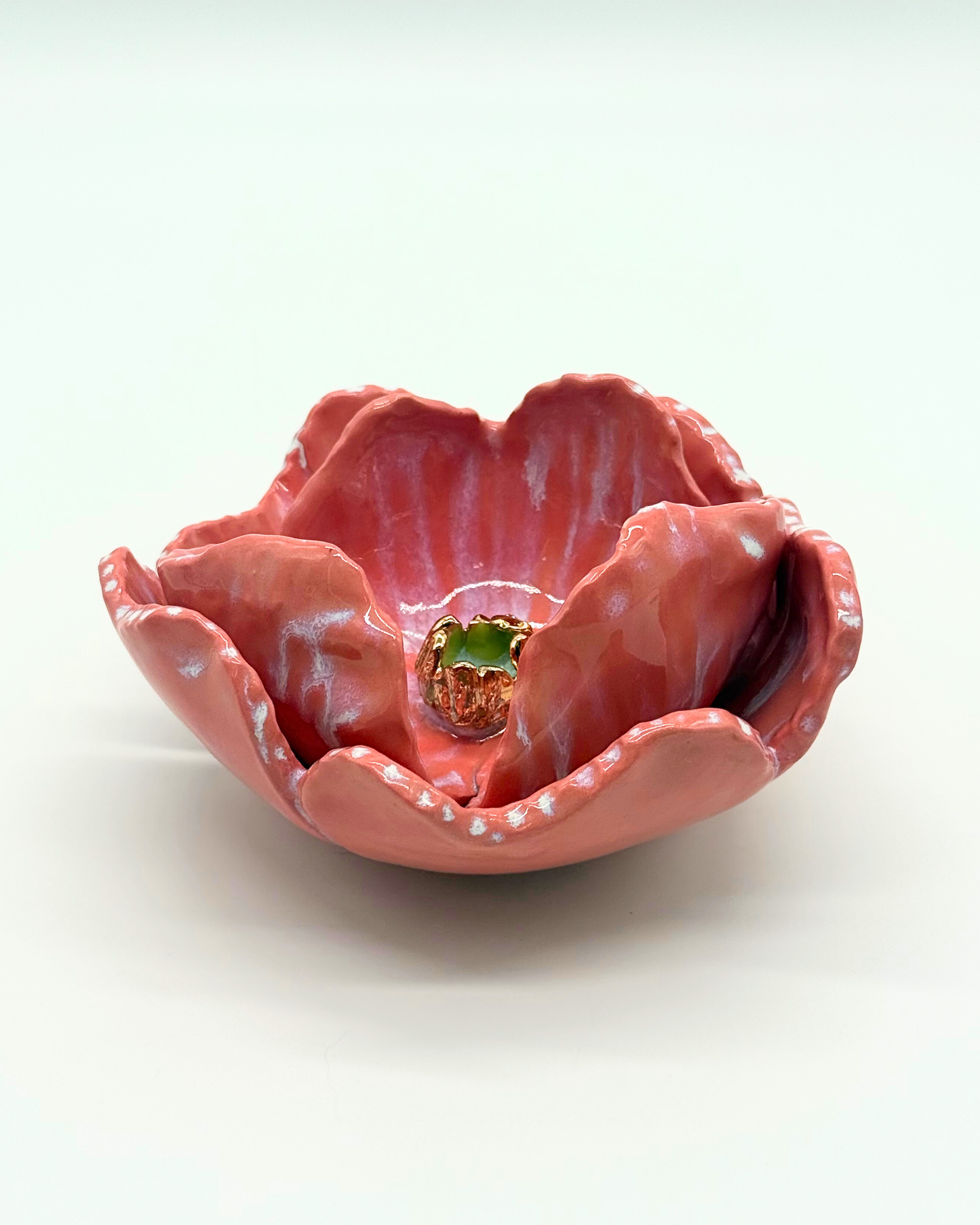 Grand Gilded Ceramic Flower | Wall or Tabletop Display