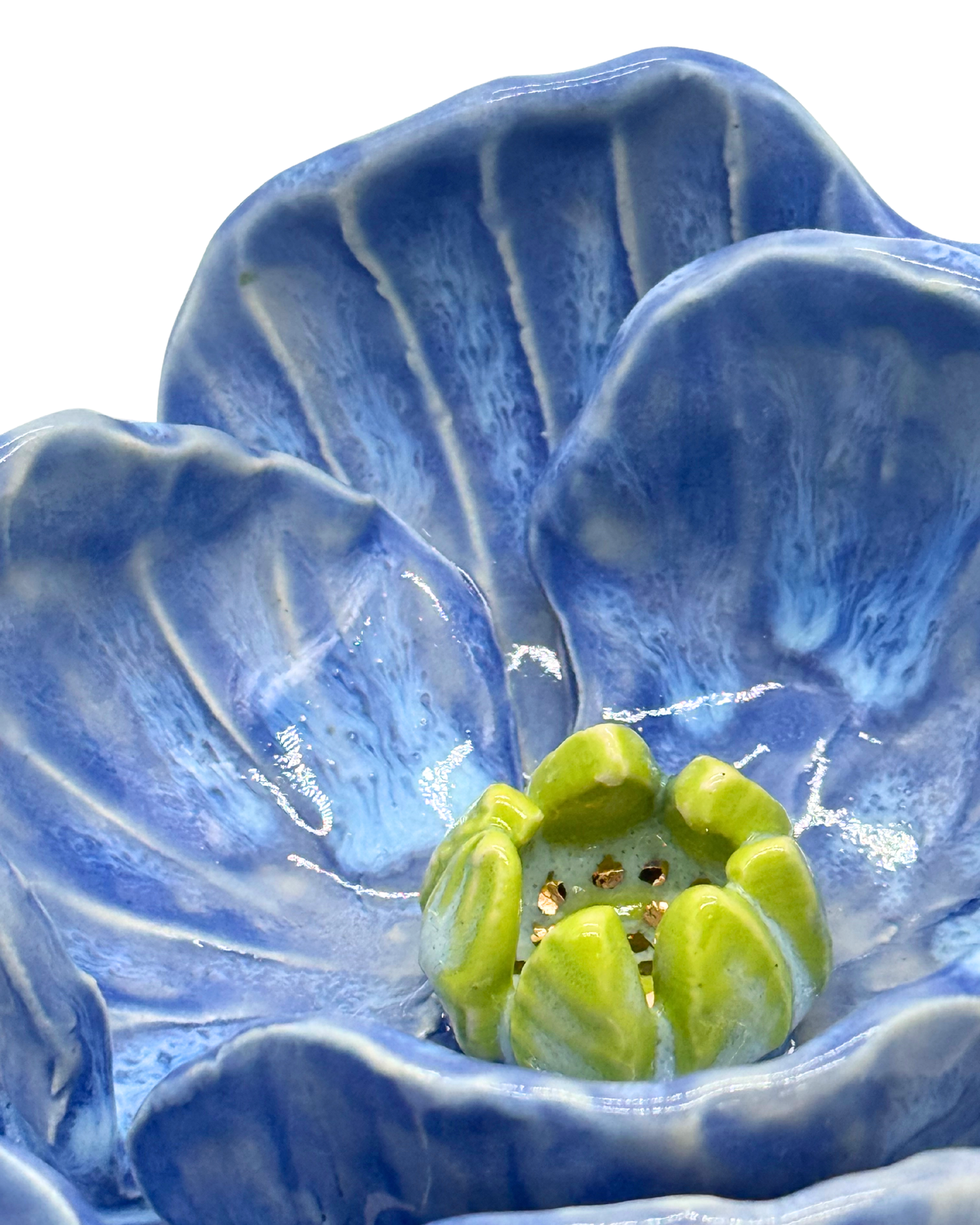 Grand Gilded Ceramic Flower | Wall or Tabletop Display