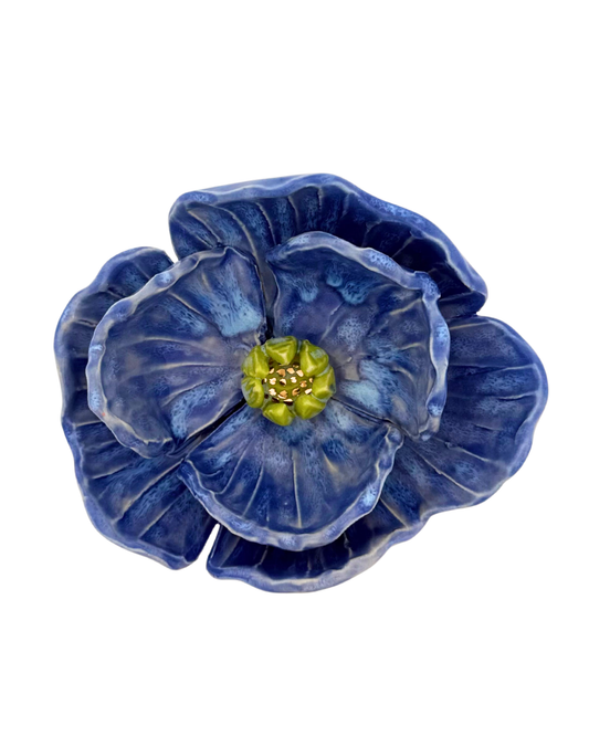 Grand Gilded Ceramic Flower | Wall or Tabletop Display