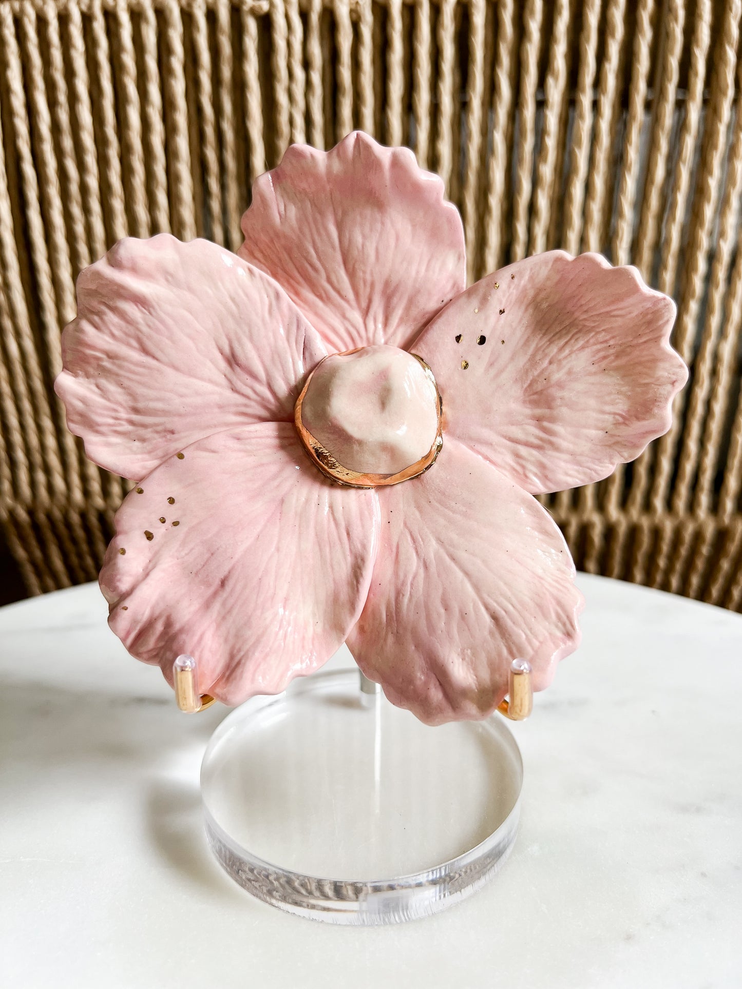 gilded ceramic flower