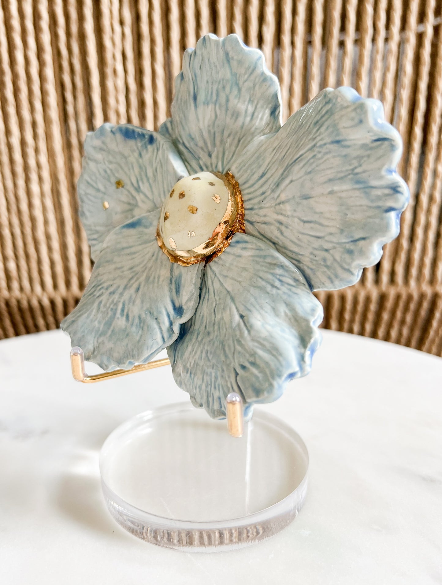 gilded ceramic flower