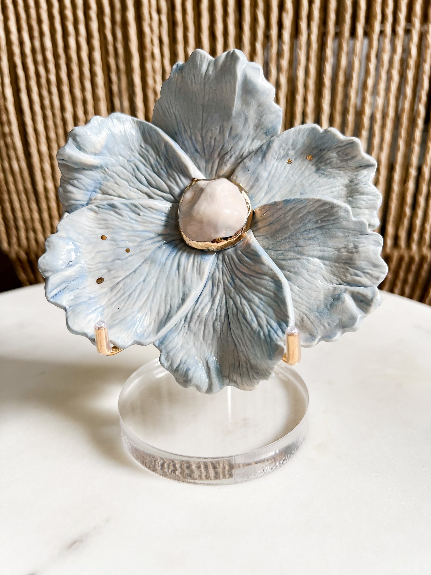 gilded ceramic flower