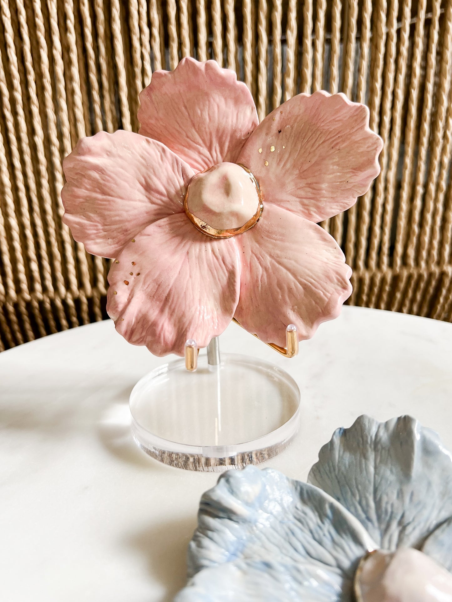 gilded ceramic flower