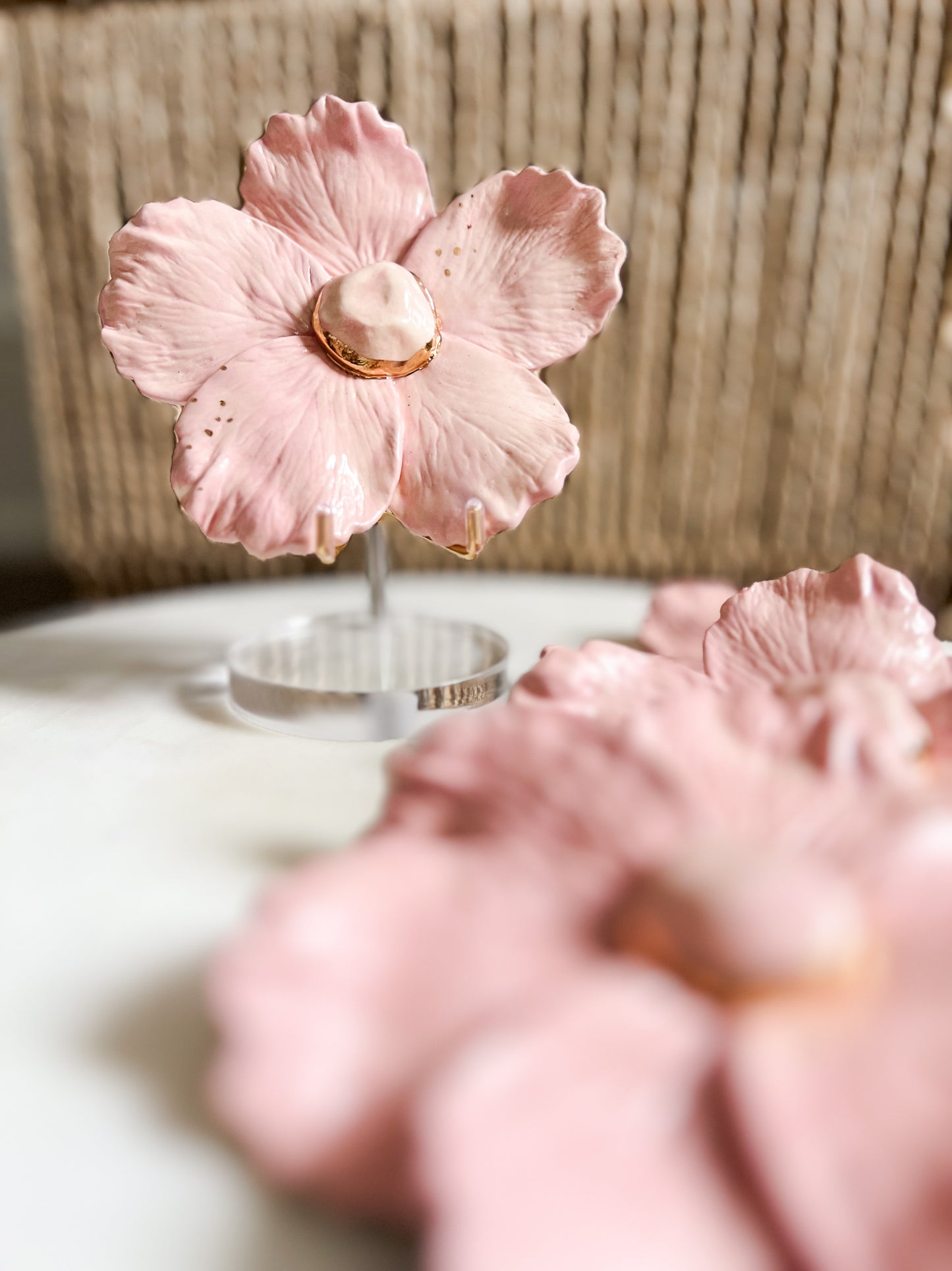 gilded ceramic flower