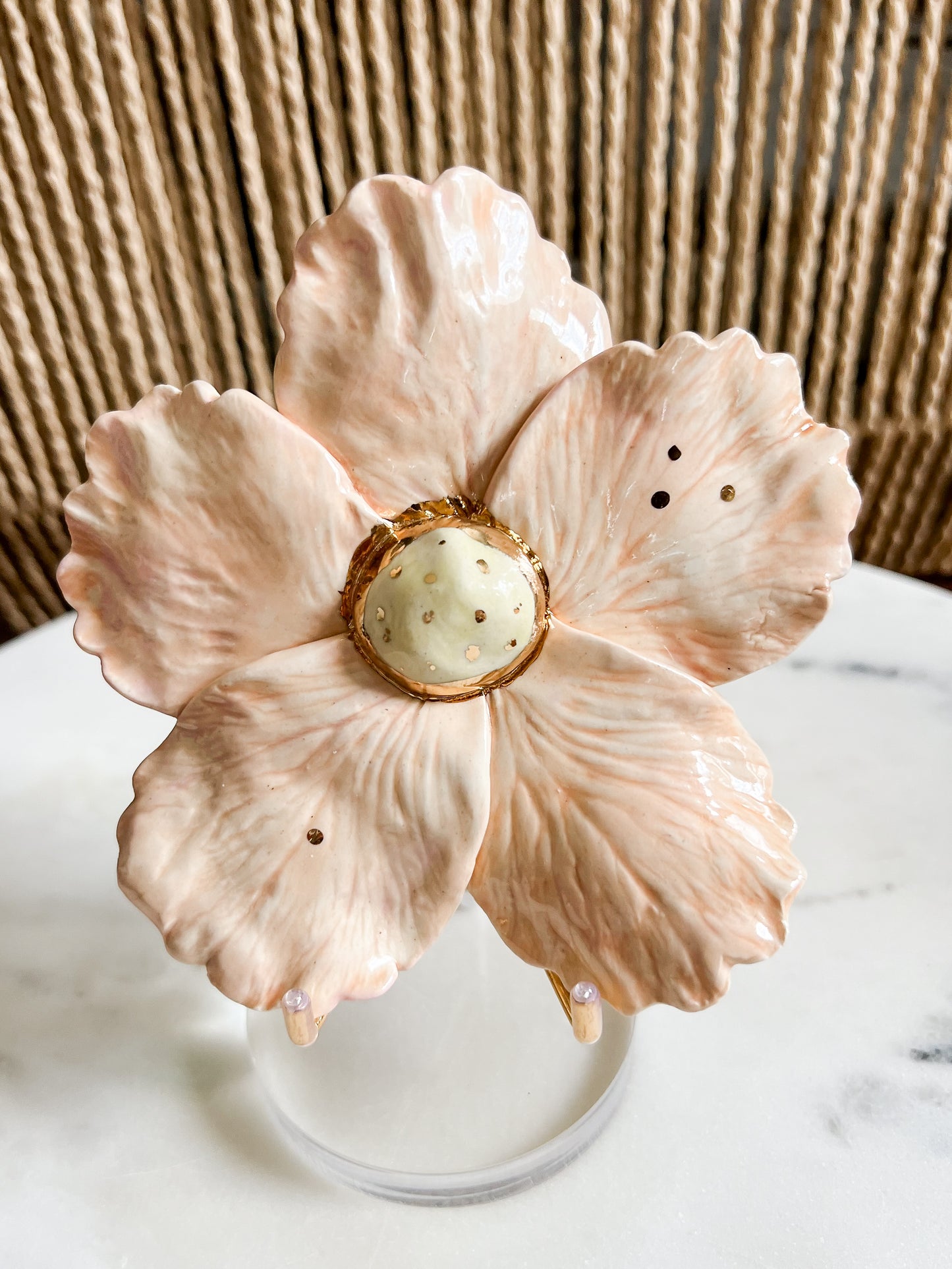 gilded ceramic flower