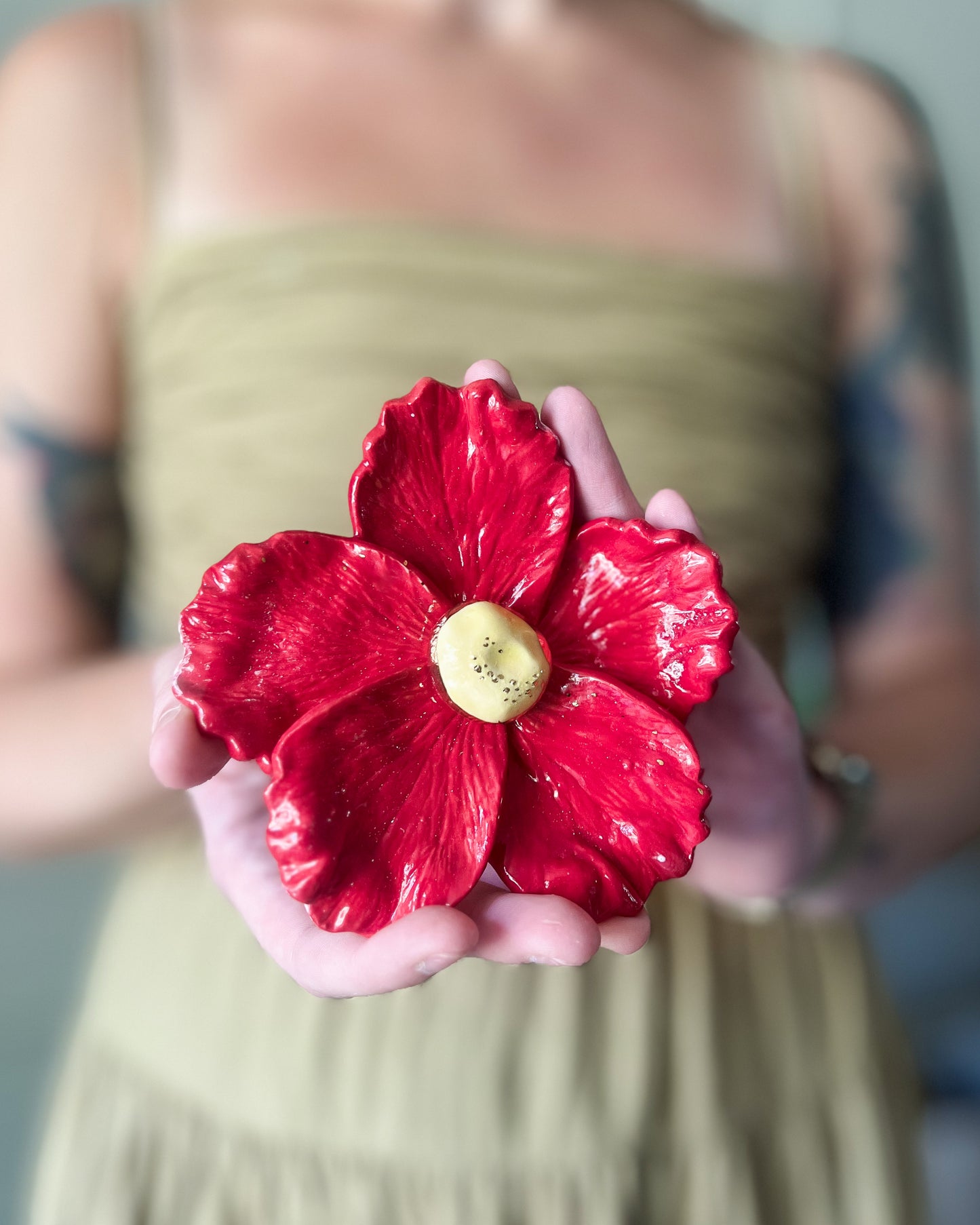 gilded ceramic flower