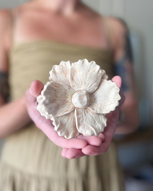 matte magnolia ceramic flower