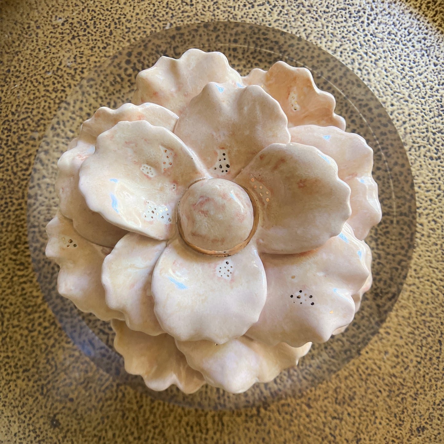 golden bloom ceramic flower