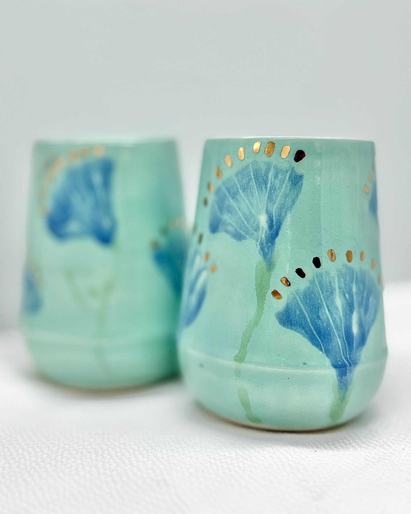 Hand-Painted Ceramic Tumblers (Set of 2)