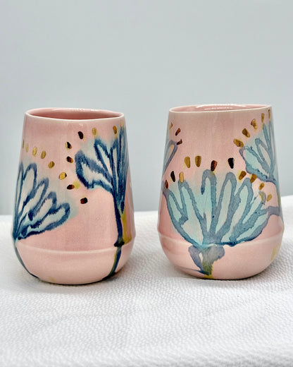 Hand-Painted Ceramic Tumblers (Set of 2)