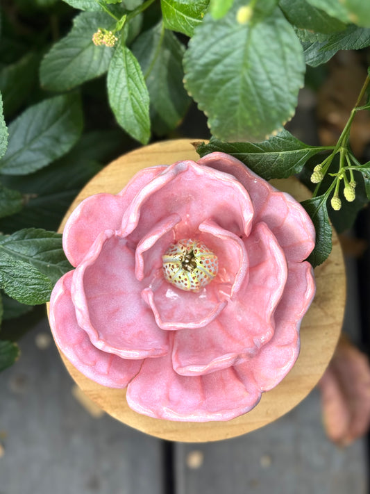 Grand Gilded Ceramic Flower | Wall or Tabletop Display