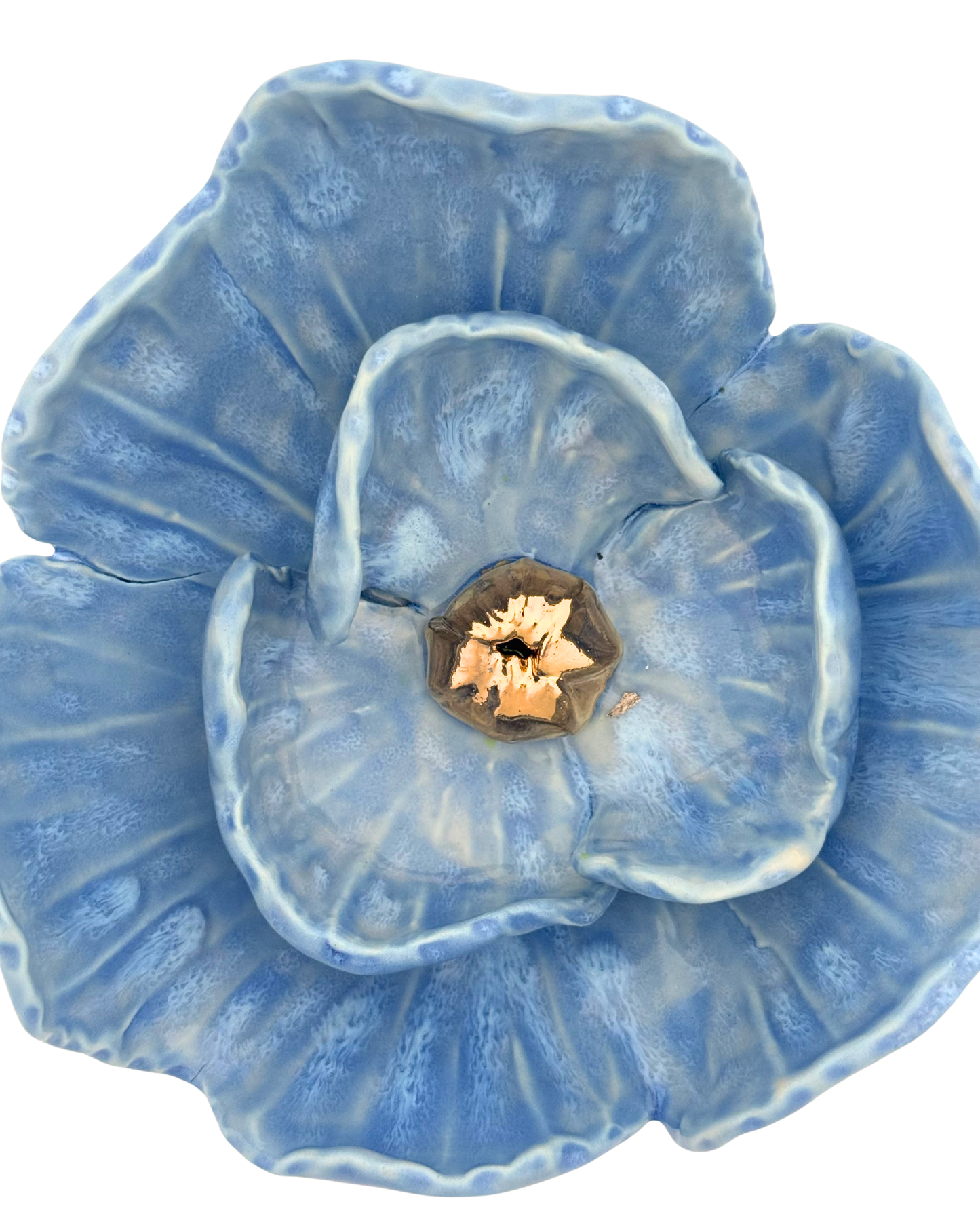 Grand Gilded Ceramic Flower | Wall or Tabletop Display